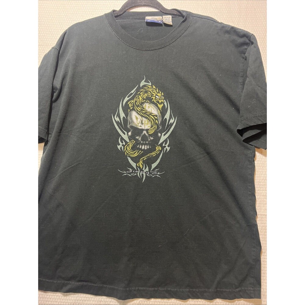 Vintage Jimmy’z Surf Skateboarding Dragon Skull Tee Size Medium M Y2K